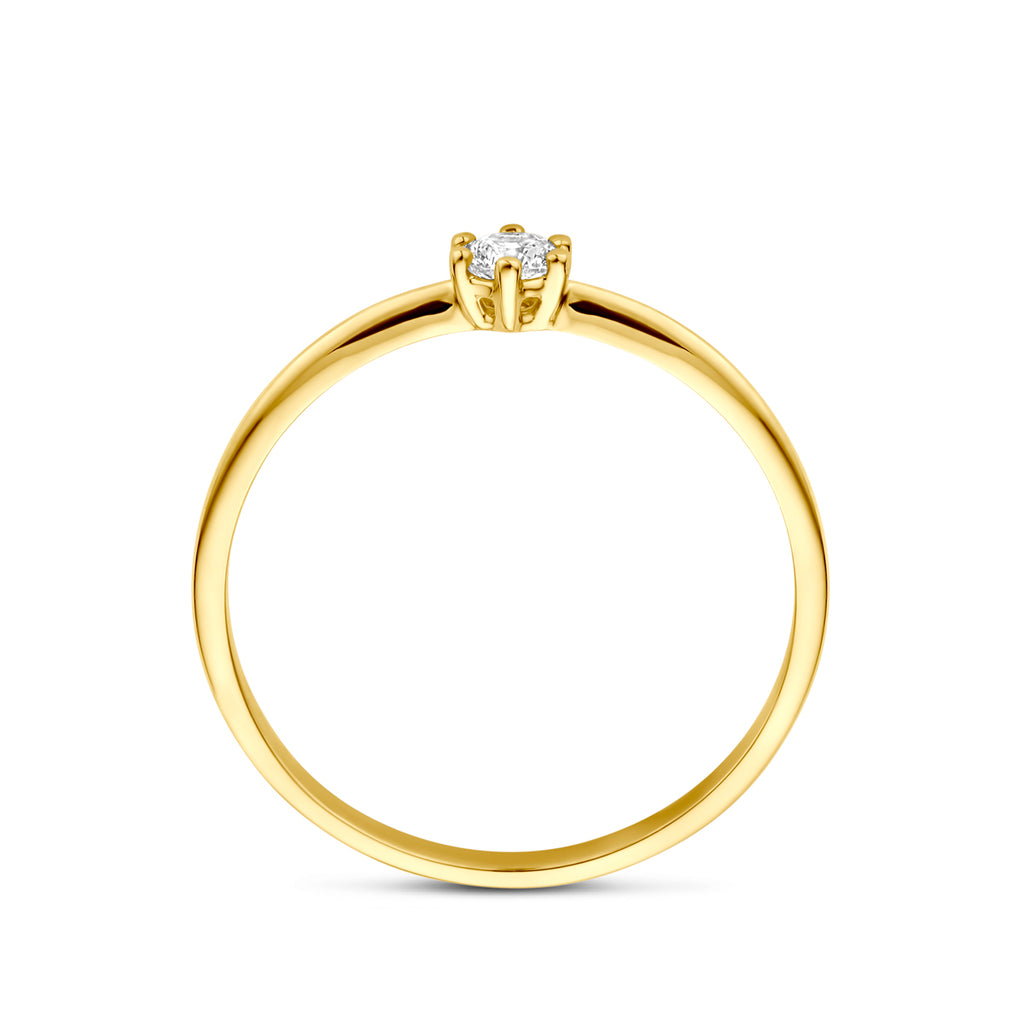 ring zirkonia 14K geelgoud