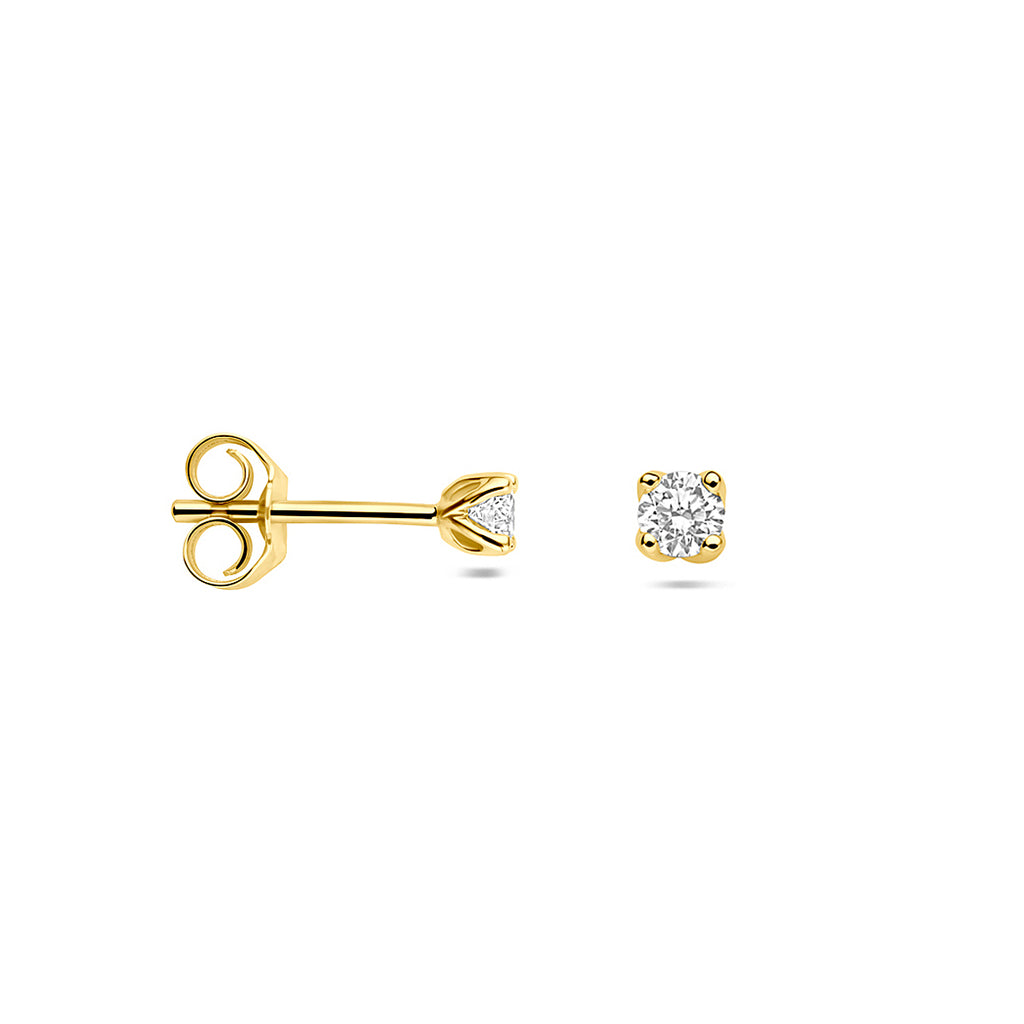 Ohrstecker Lab grown Diamant 0.20ct. (2x 0.10ct) H SI 3,25 mm 14K Gelbgold