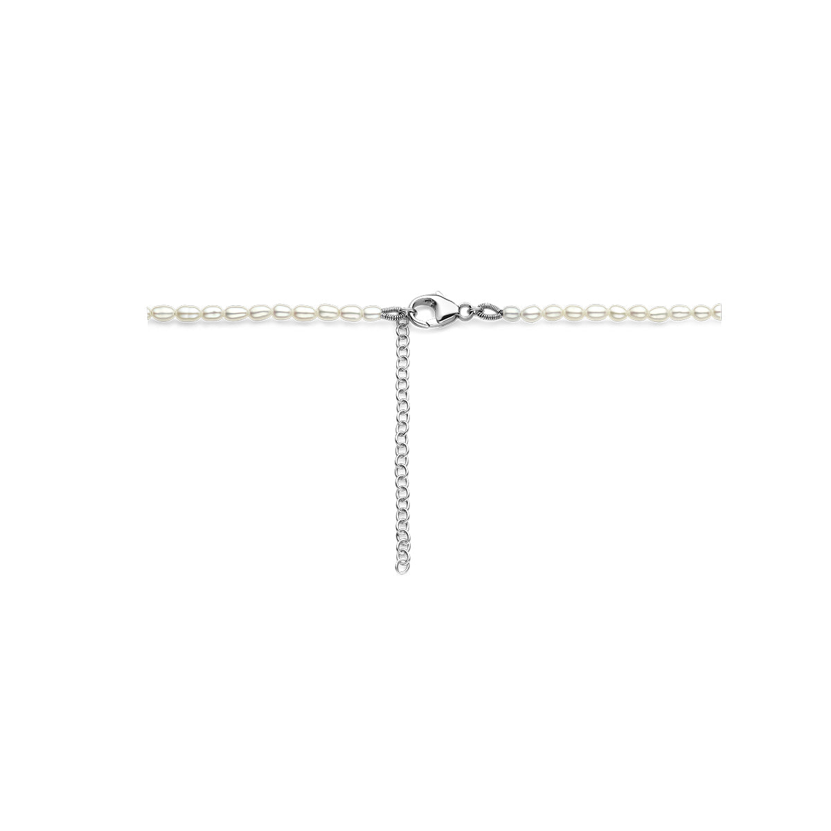 Halskette Perlen 2,8 mm 40 + 5 cm Silber rhodiniert