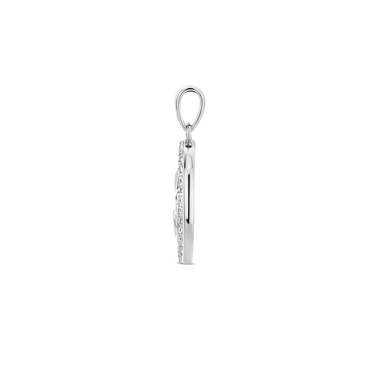 hanger moeder en kind zirkonia 17,5 mm zilver gerhodineerd