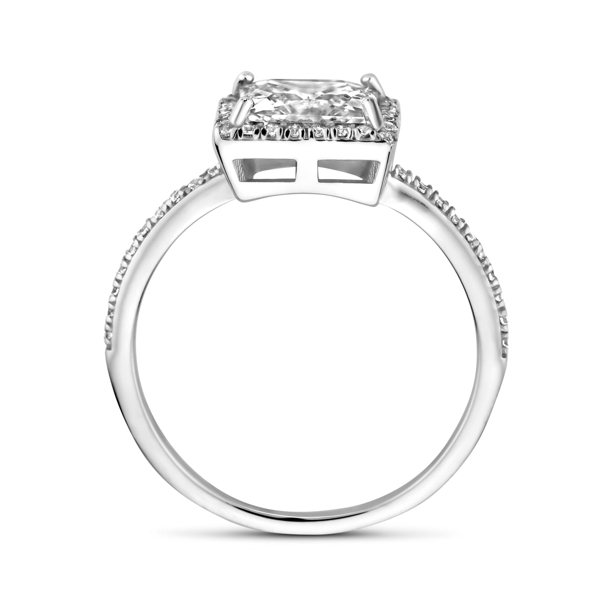 Ring Zirkonia Silber rhodiniert