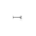 Flaches Rückenpiercing oval Zirkonia 3 mm rhodiniertes Silber