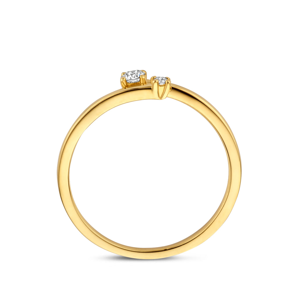 ring diamant 0.07ct h si 14K geelgoud