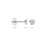 oorknoppen zirkonia zilver gerhodineerd