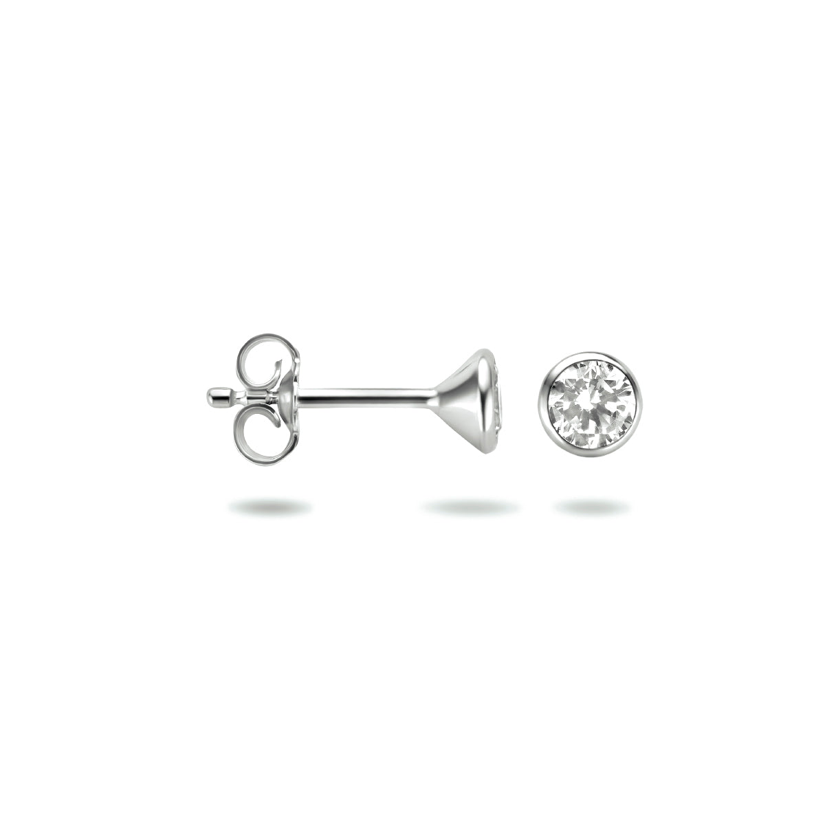 Ohrstecker Zirkonia Silber rhodiniert