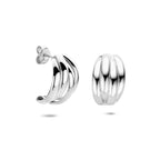 Steckerohrringe 19 mm, Silber rhodiniert