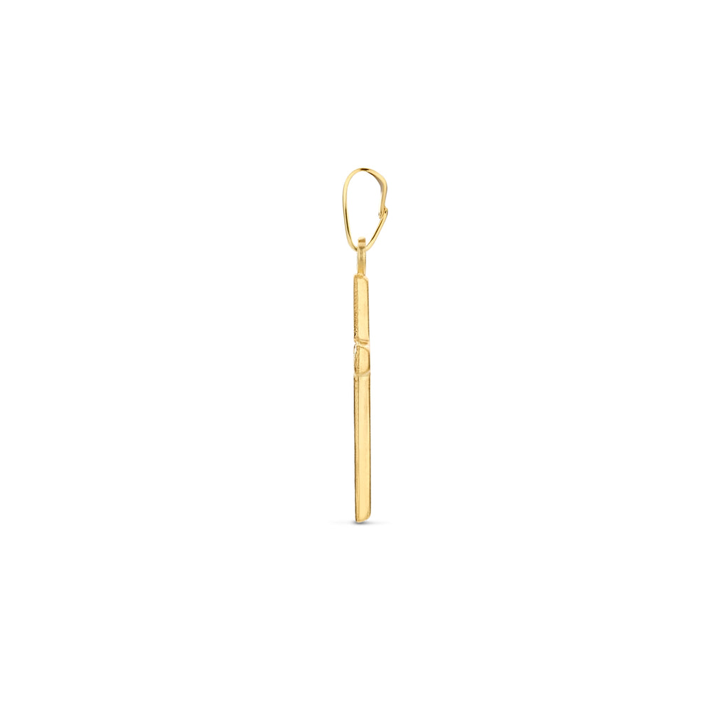 hanger kruis gehamerd 18 mm 14K geelgoud