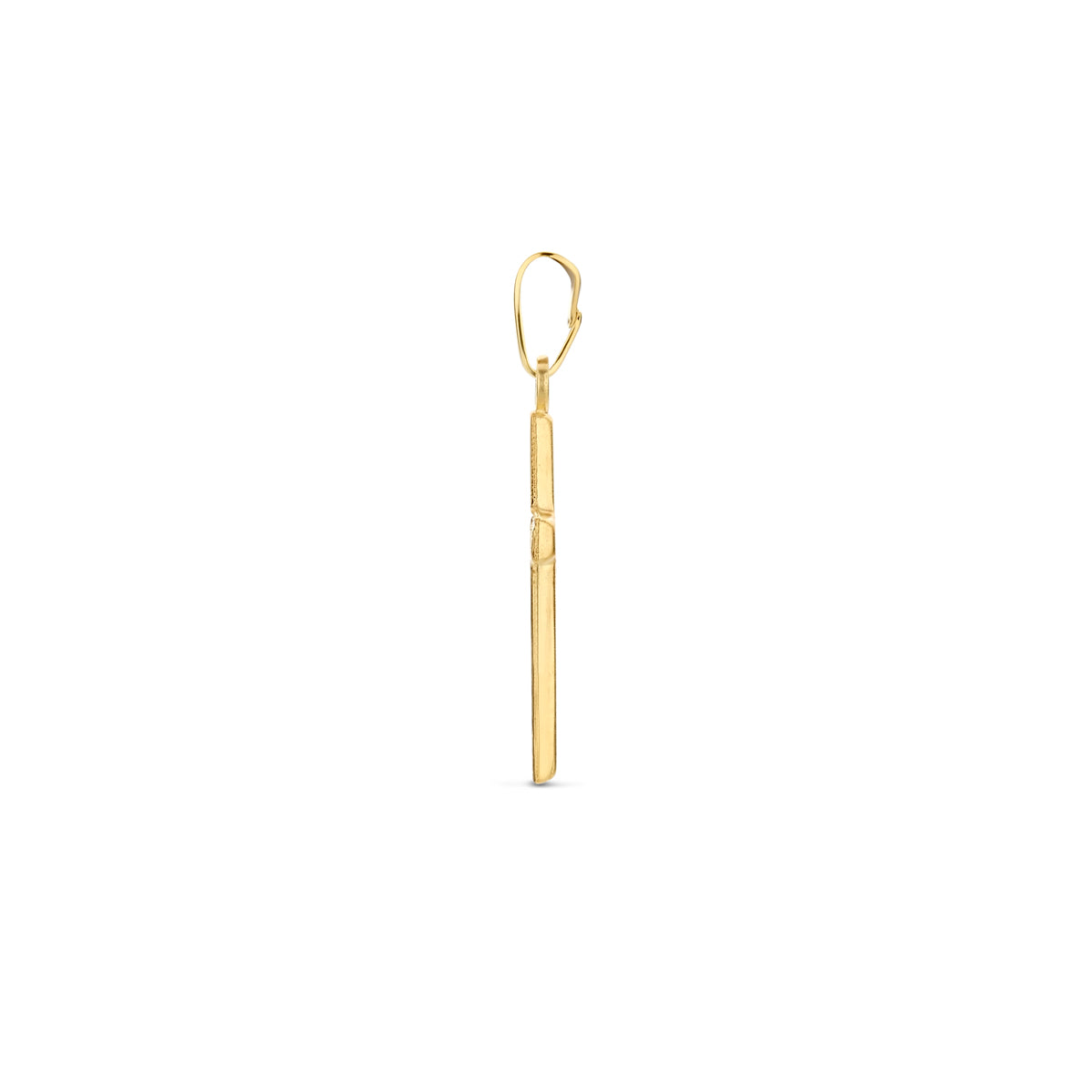 hanger kruis gehamerd 18 mm 14K geelgoud