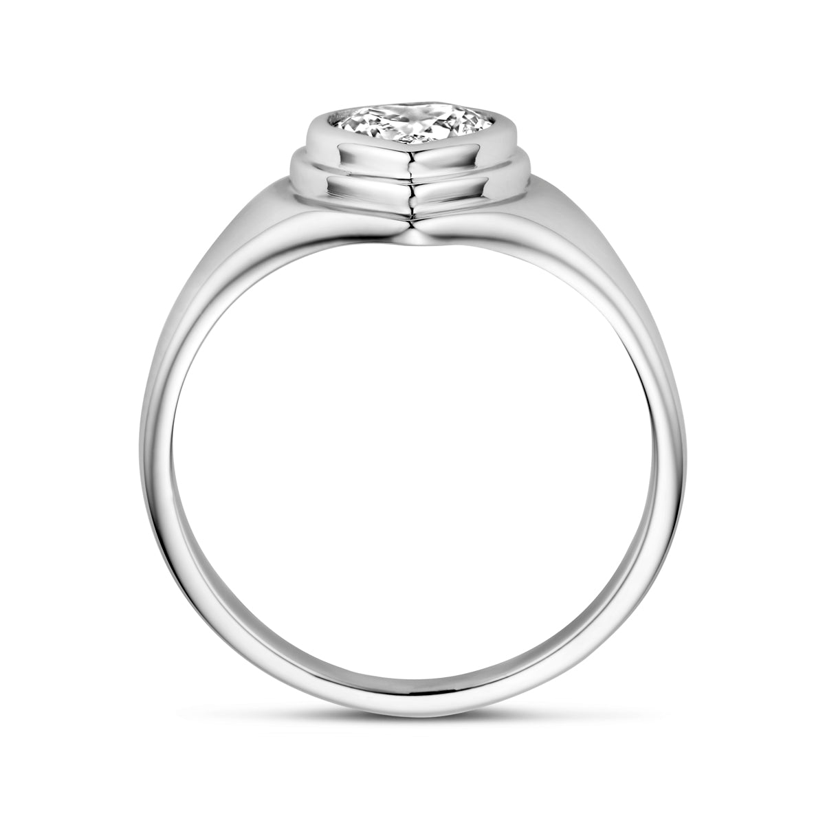 Ring Herz Zirkonia Silber rhodiniert