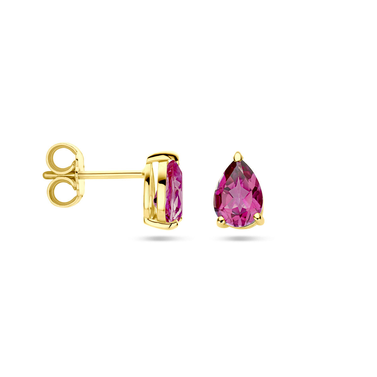 Ohrstecker rosa Topas 14K Gelbgold