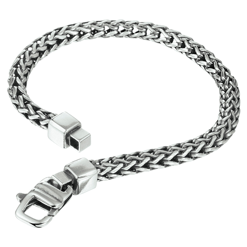 armband oxi vossestaart 5,0 mm zilver geoxideerd