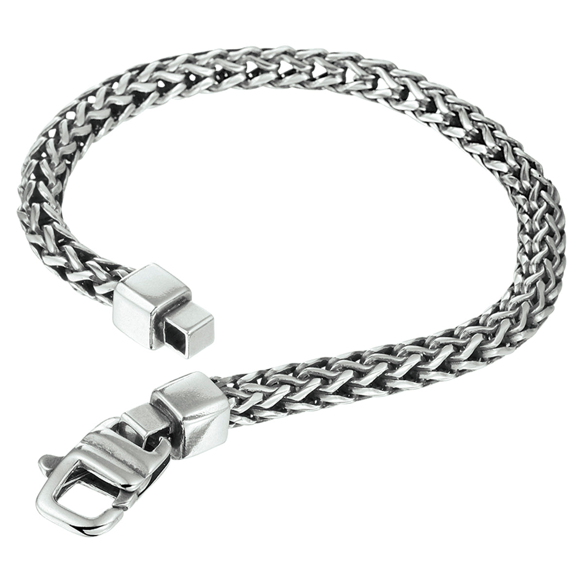 armband oxi vossestaart 5,0 mm zilver geoxideerd