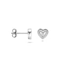 Ohrstecker Herzchen Zirkonia 6,5 mm Silber rhodiniert