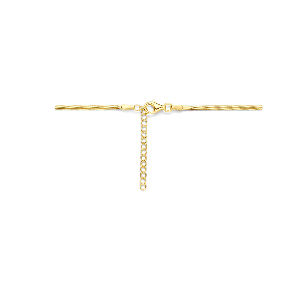 collier gourmette 2 mm 40 + 4 cm 3 micron zilver verguld (geel)