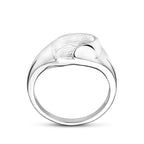 ring gescratcht zilver gerhodineerd