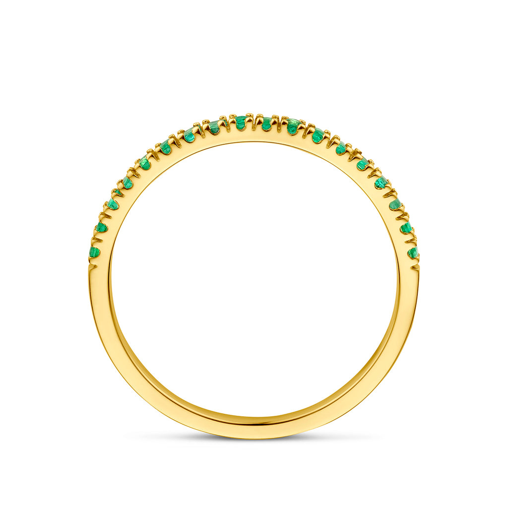 ring met geboortesteen smaragd mei 14K geelgoud