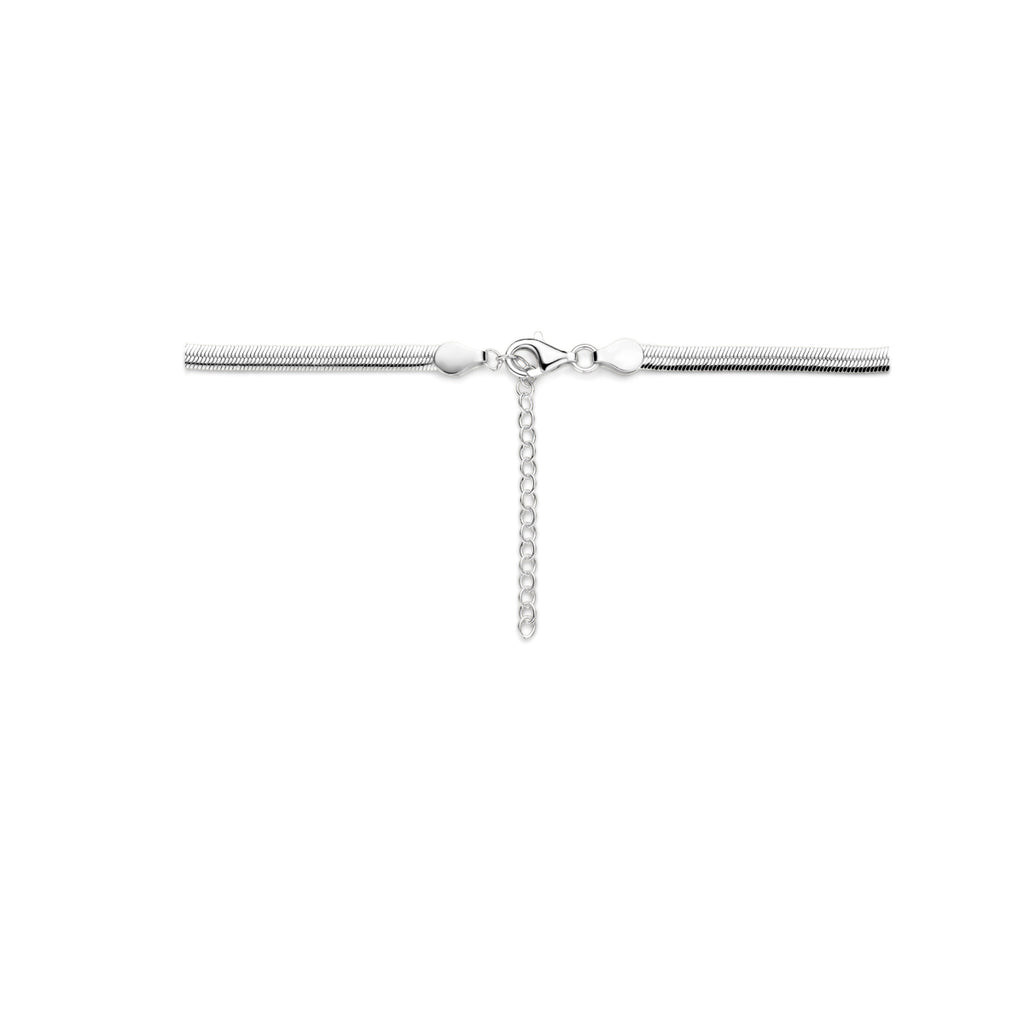 collier gourmette 4 mm 40 + 4 cm zilver gerhodineerd
