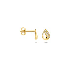 9k oorknoppen zirkonia 8 mm 9K geel