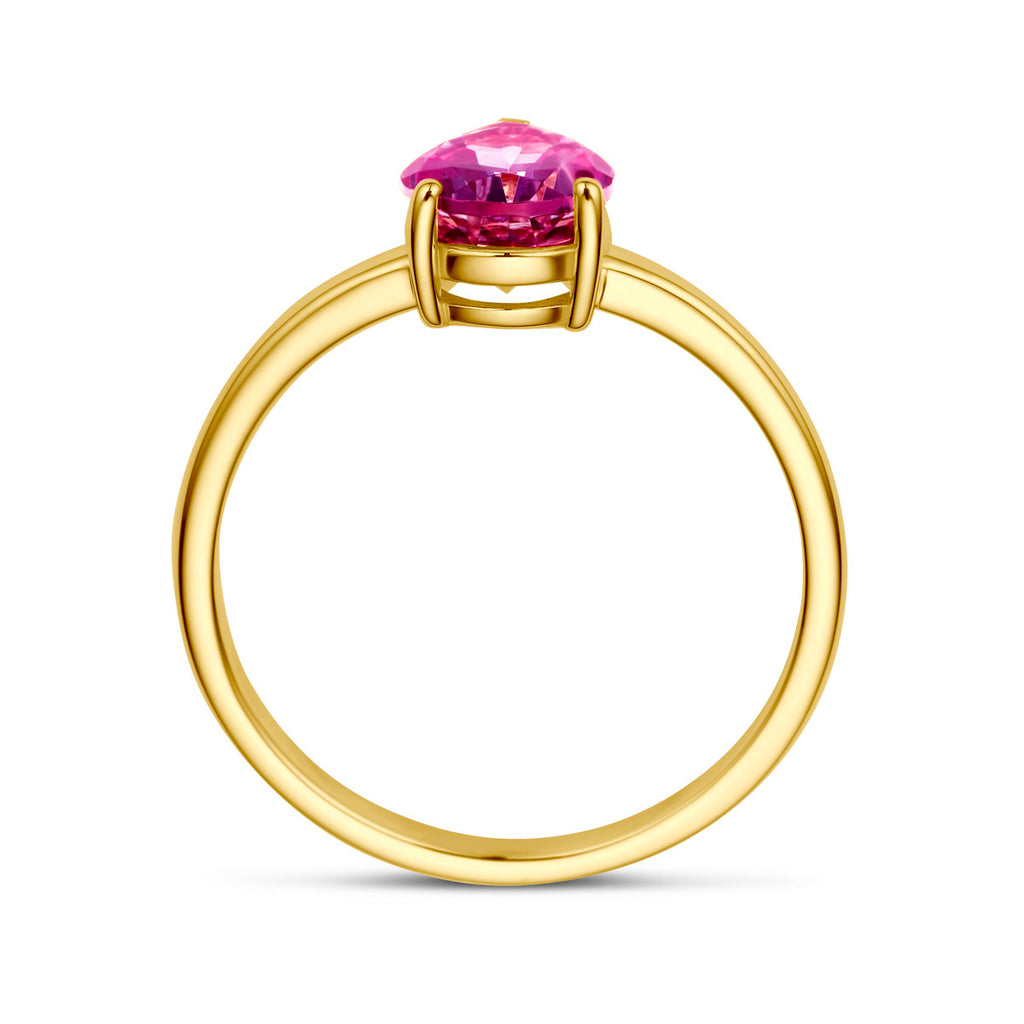 ring roze topaas 14K geelgoud