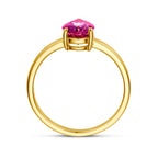 ring roze topaas 14K geelgoud
