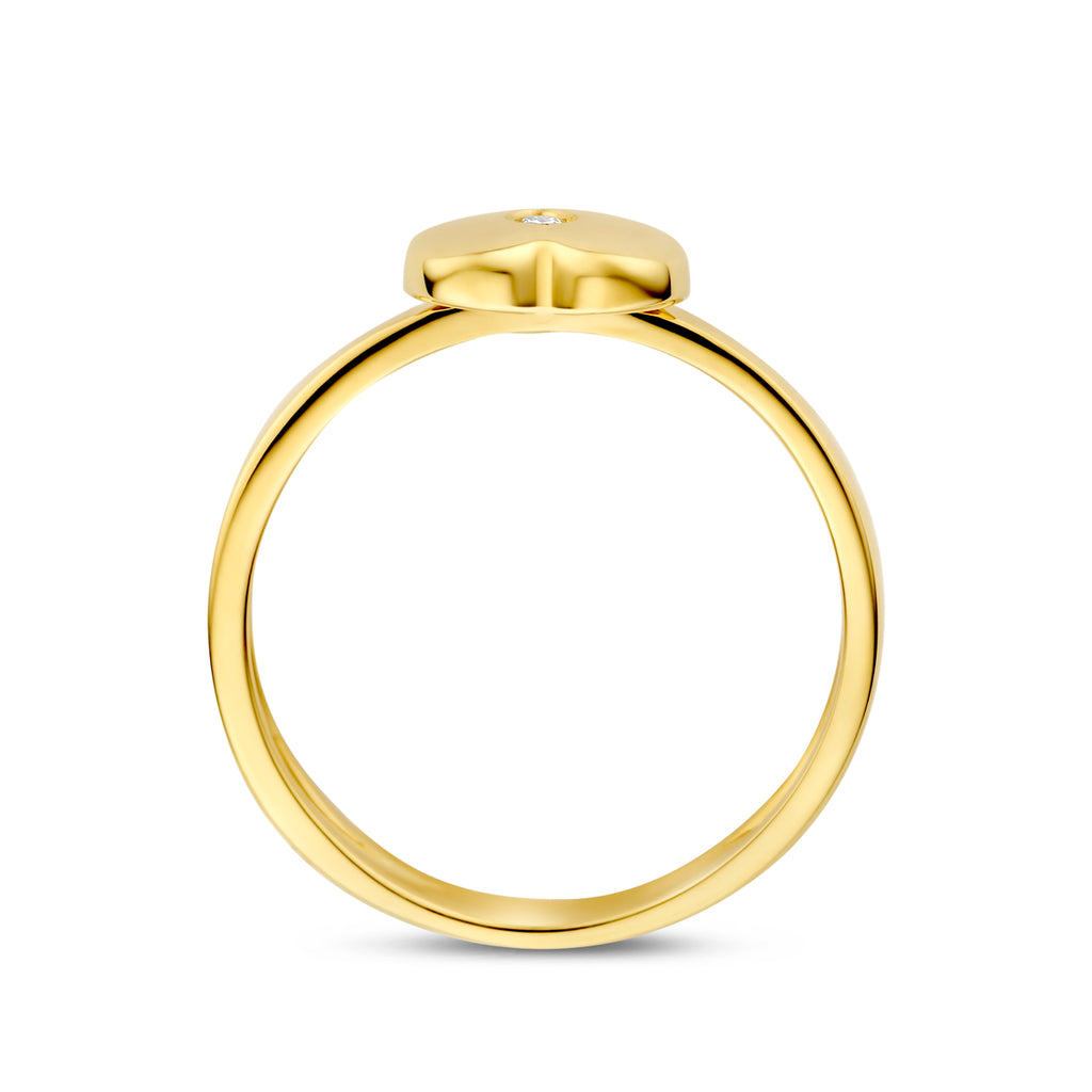 Ring Herz Lab-grown Diamant 0.01ct G VS 14K Gelbgold