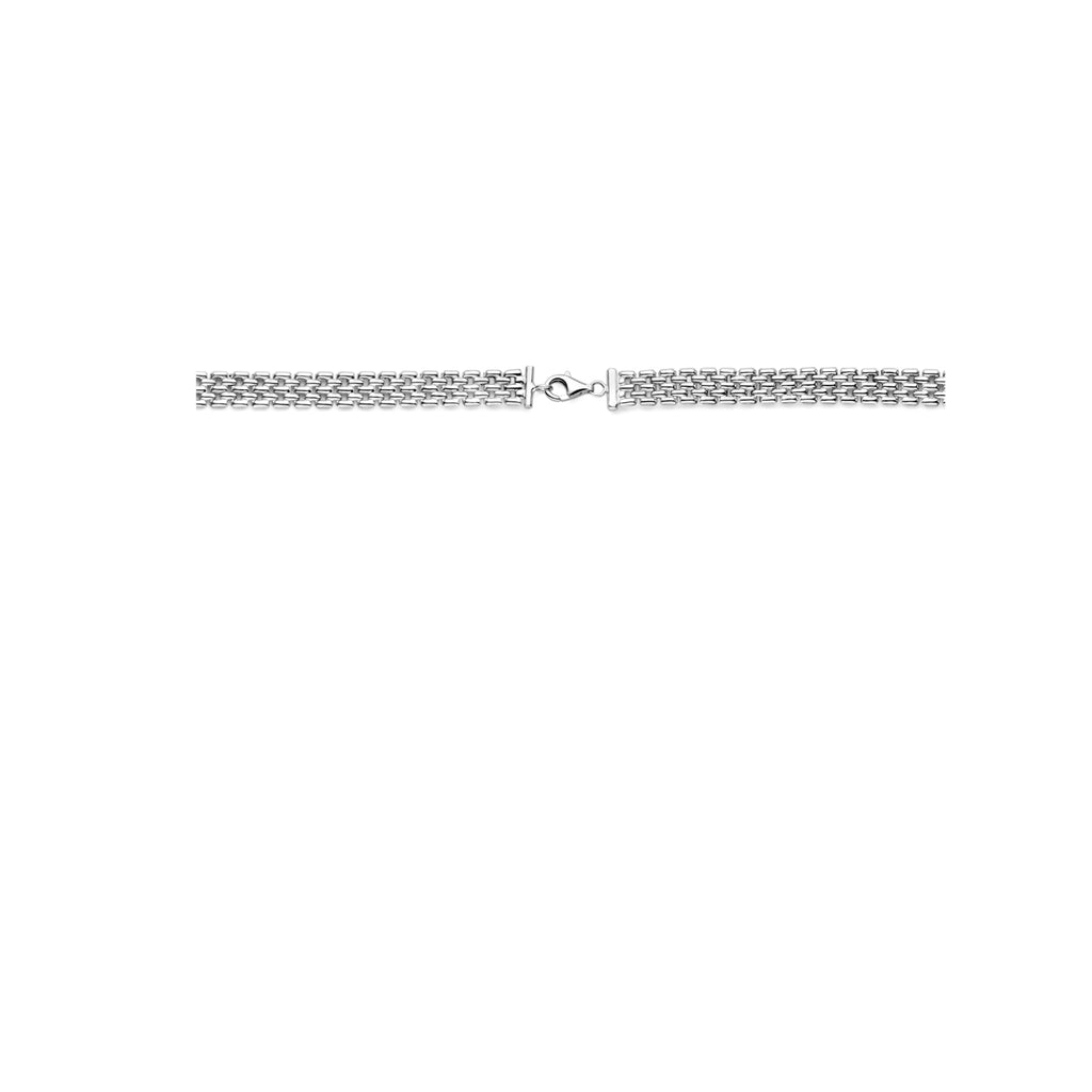 Pantherkette 8 mm 43 cm silber rhodiniert