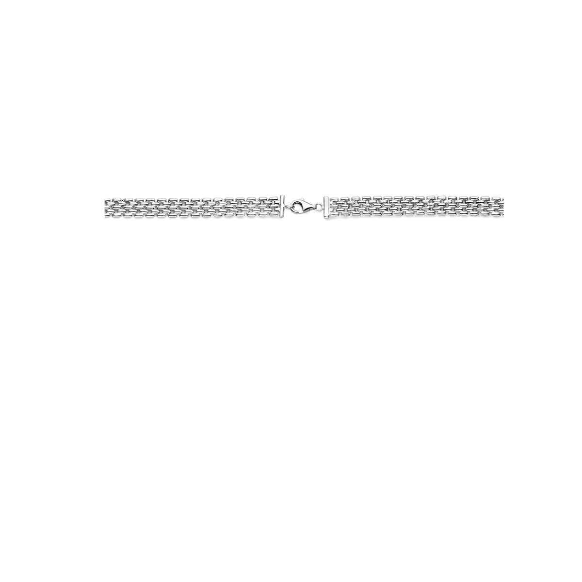 Pantherkette 8 mm 43 cm silber rhodiniert