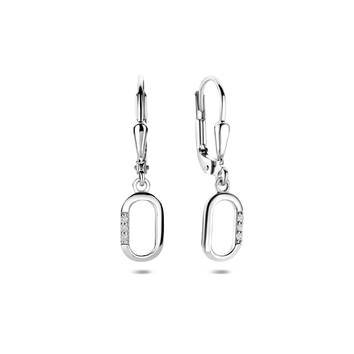 Ohrhänger Zirkonia Brisurhaken 25 mm Silber rhodiniert