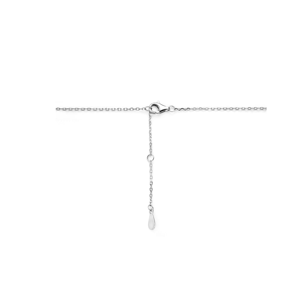 Halskette Herzen Zirkonia 41 - 43 - 45 cm Silber rhodiniert