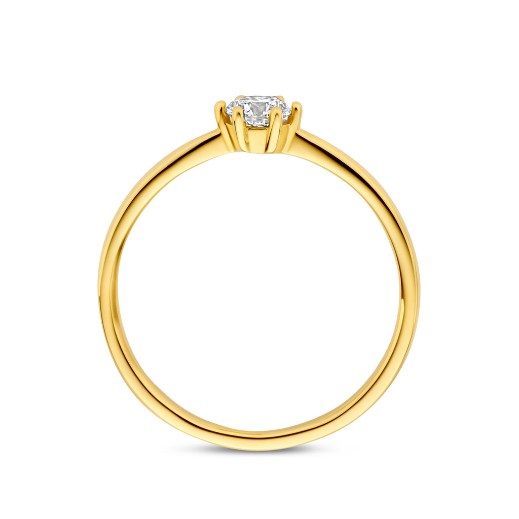 ring lab grown diamant 0.25ct f vs 14K geelgoud