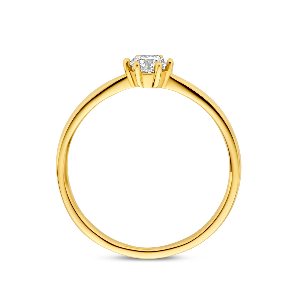 ring lab grown diamant 0.25ct f vs 14K geelgoud