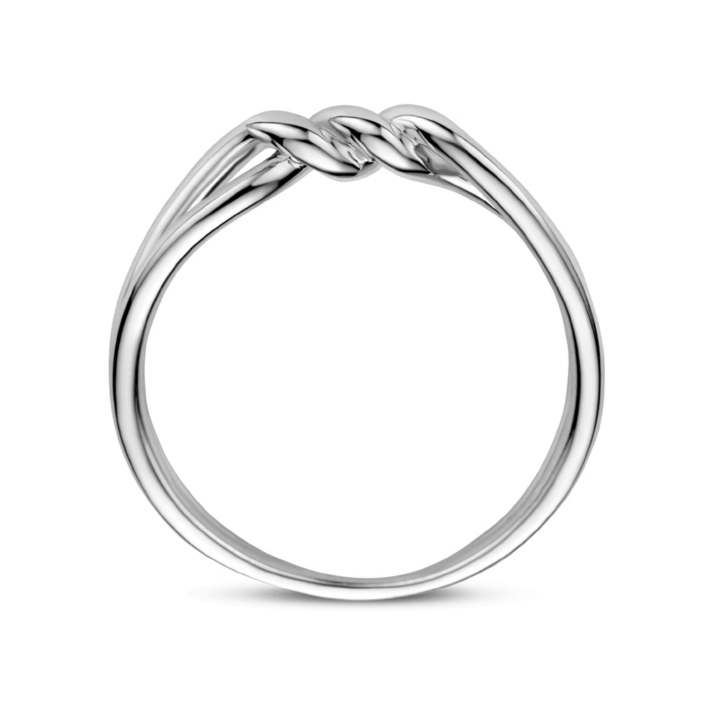ring knoop zilver gerhodineerd