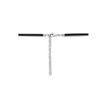 Halskette Herz 38 + 6 cm Silber rhodiniert mit Gummi/Nylon/Leder