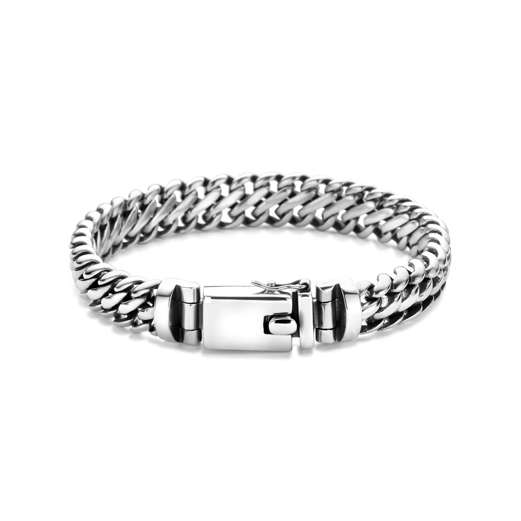 armband oxi 11 mm 21 cm zilver geoxideerd