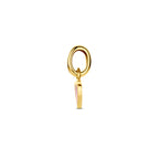 hanger hartje roze 4,5 mm 14K geelgoud