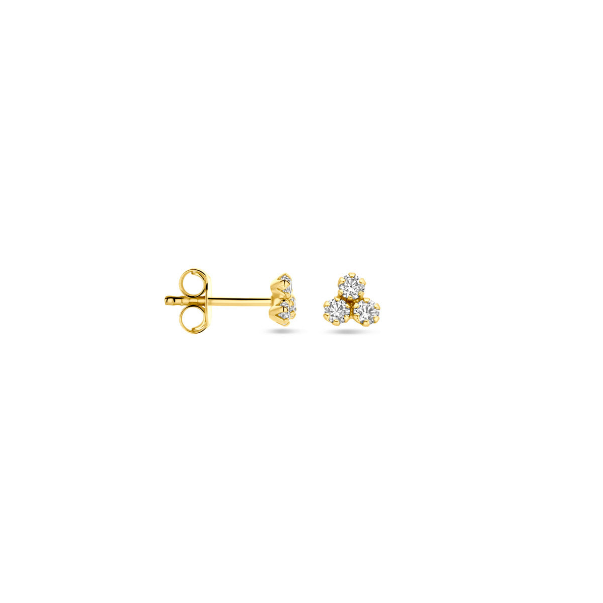 Ohrstecker Zirkonia 4,5 mm 14K Gelbgold