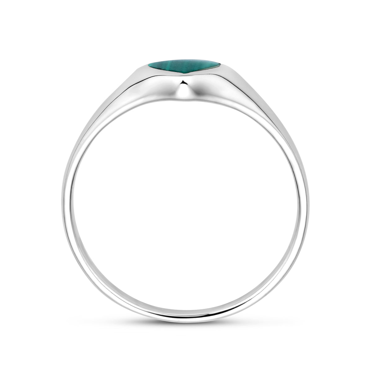 Ring Herz Malachit rhodiniertes Silber