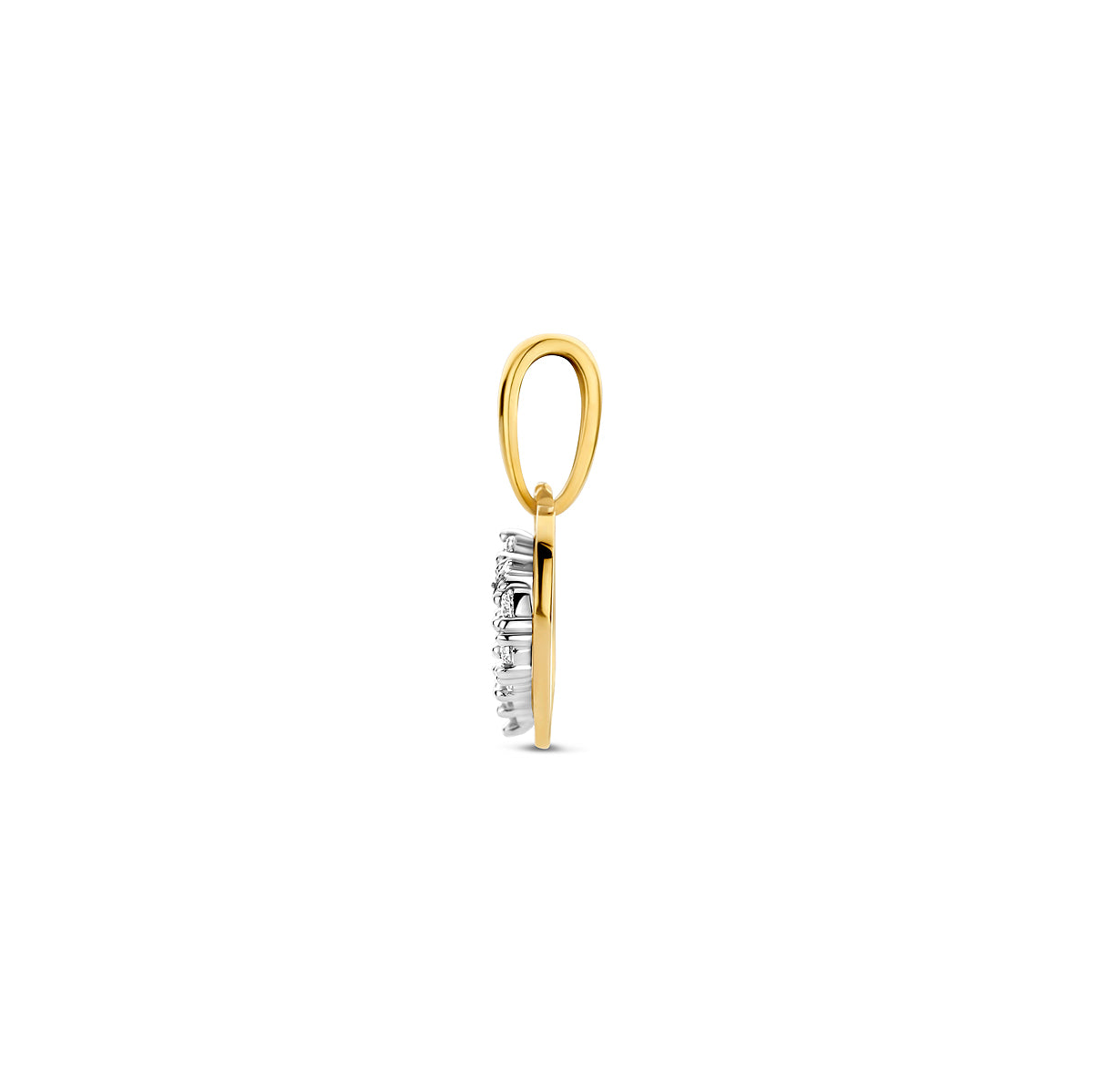 9kt Anhänger Herz Zirkonia 7 mm 9kt Bicolor