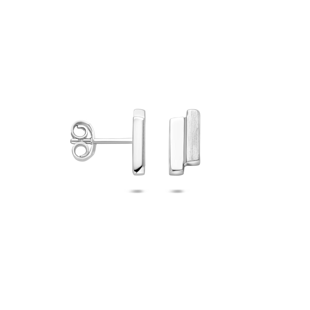 Ohrstecker poliert/matt 10,3 mm Silber rhodiniert