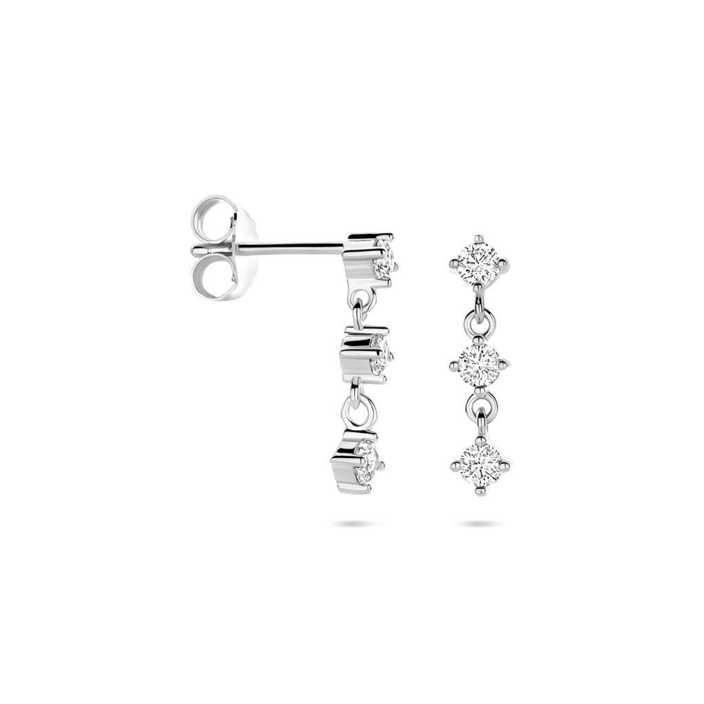 Ohrhänger Zirkonia 16 mm Silber rhodiniert