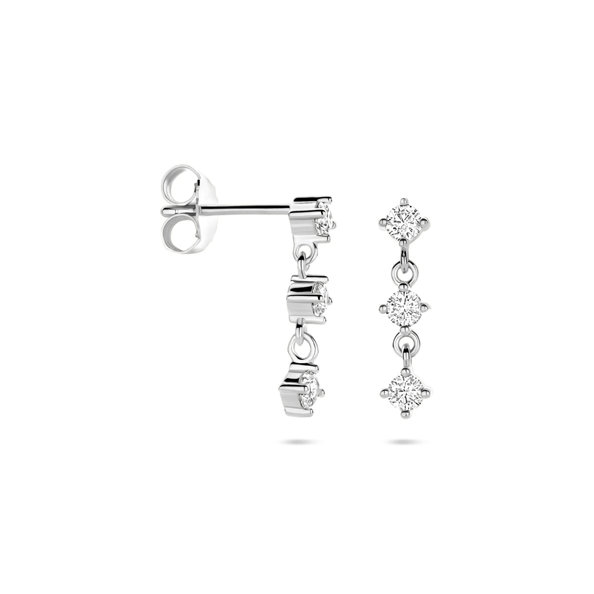 Ohrhänger Zirkonia 16 mm Silber rhodiniert