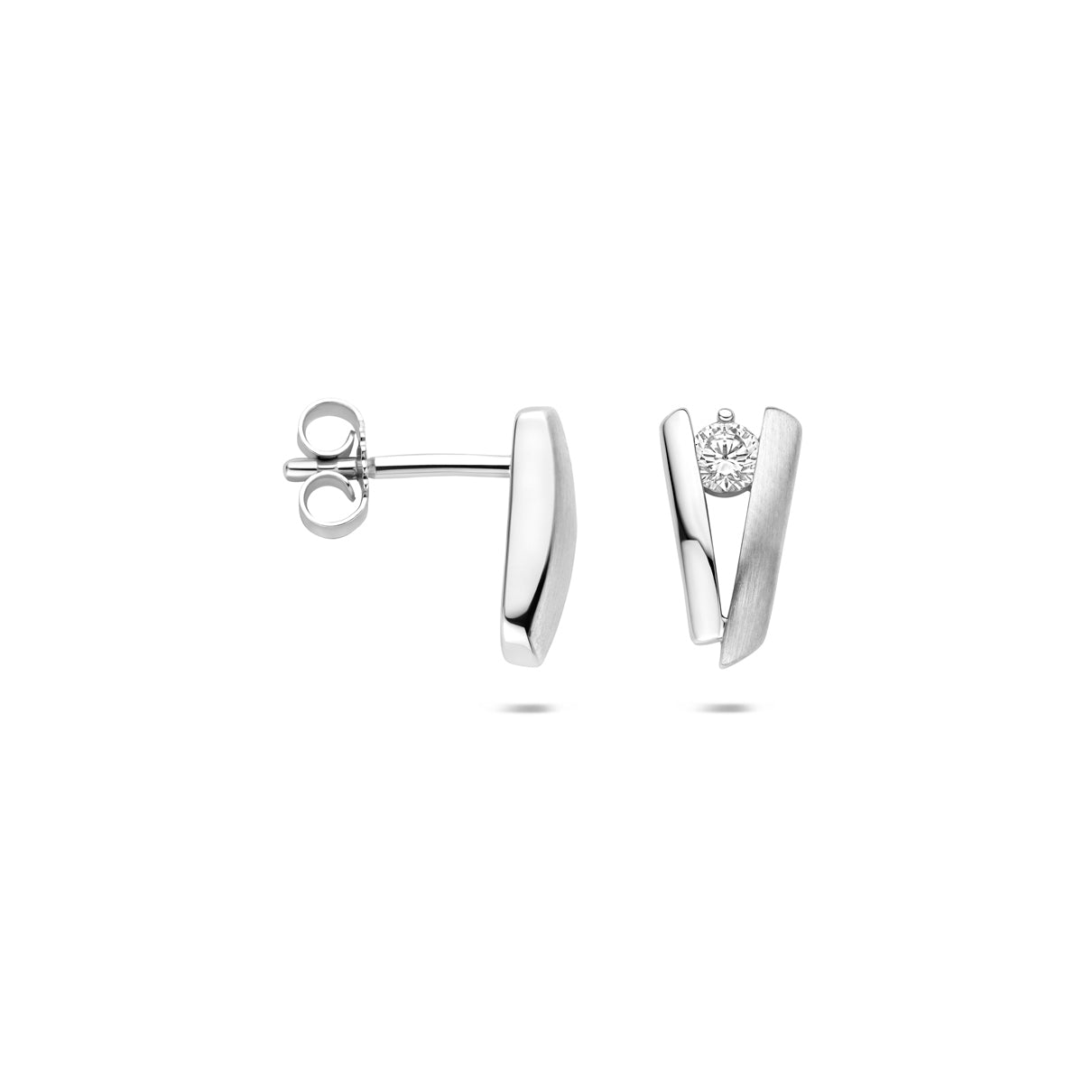 Ohrstecker Zirkonia Silber rhodiniert