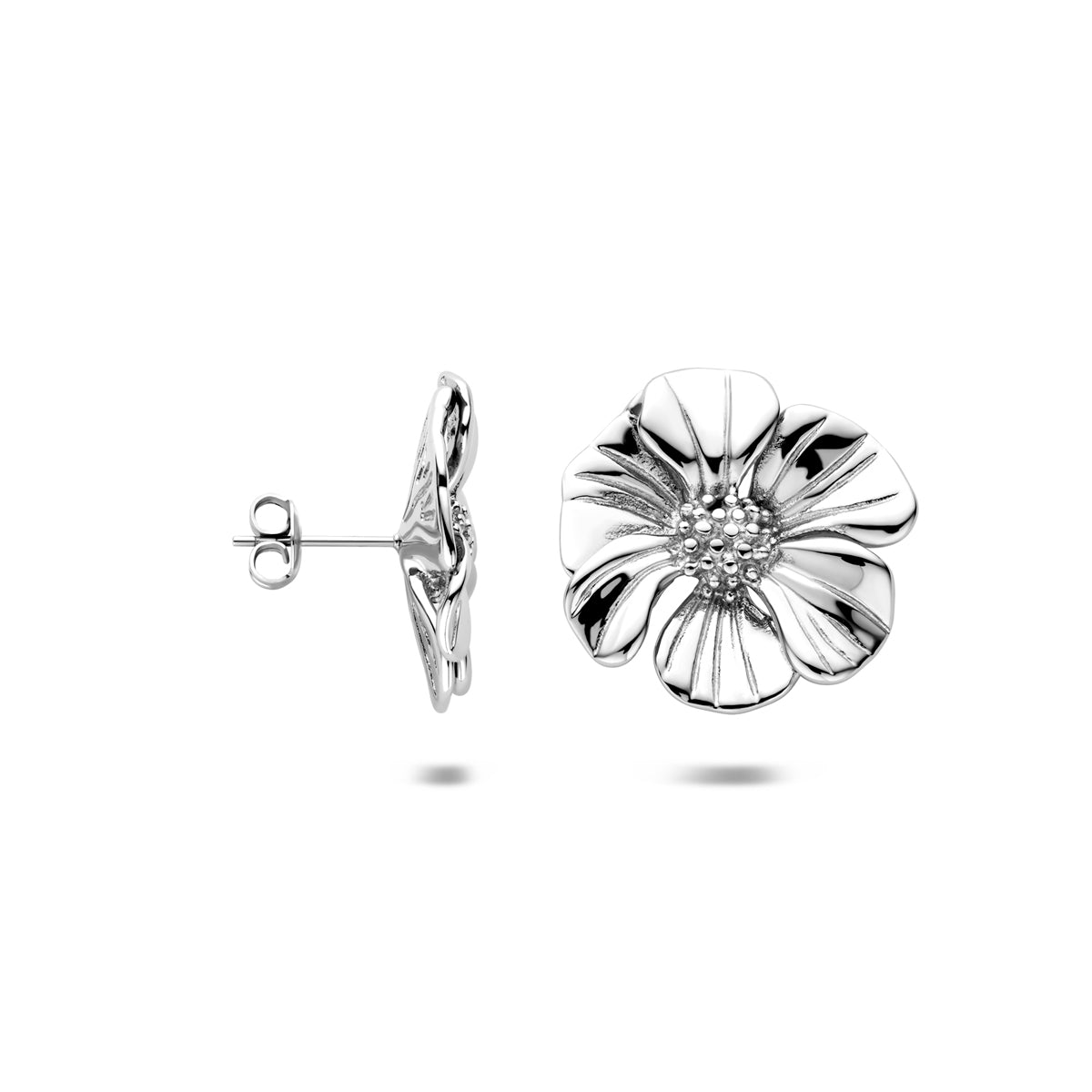 Ohrstecker Blume 26 mm Edelstahl
