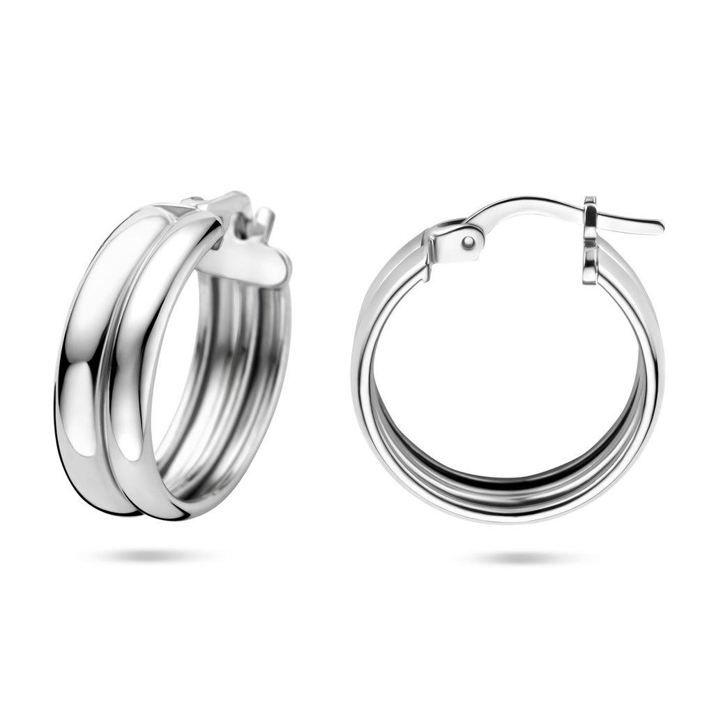 Ohrringe 18 mm Silber rhodiniert