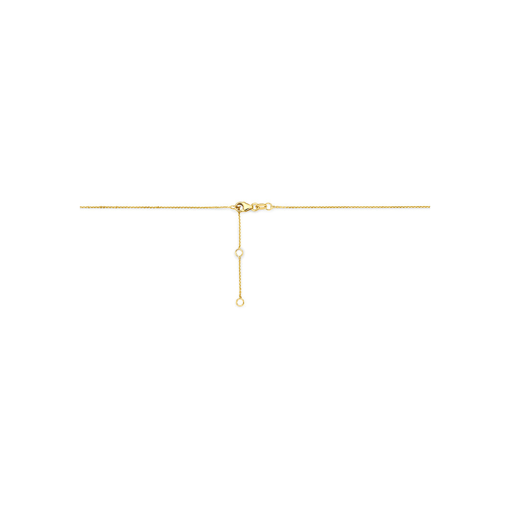 9k: collier balkje 40 - 42 - 44 cm 9K geel - blok/staaf/buis/driehoek