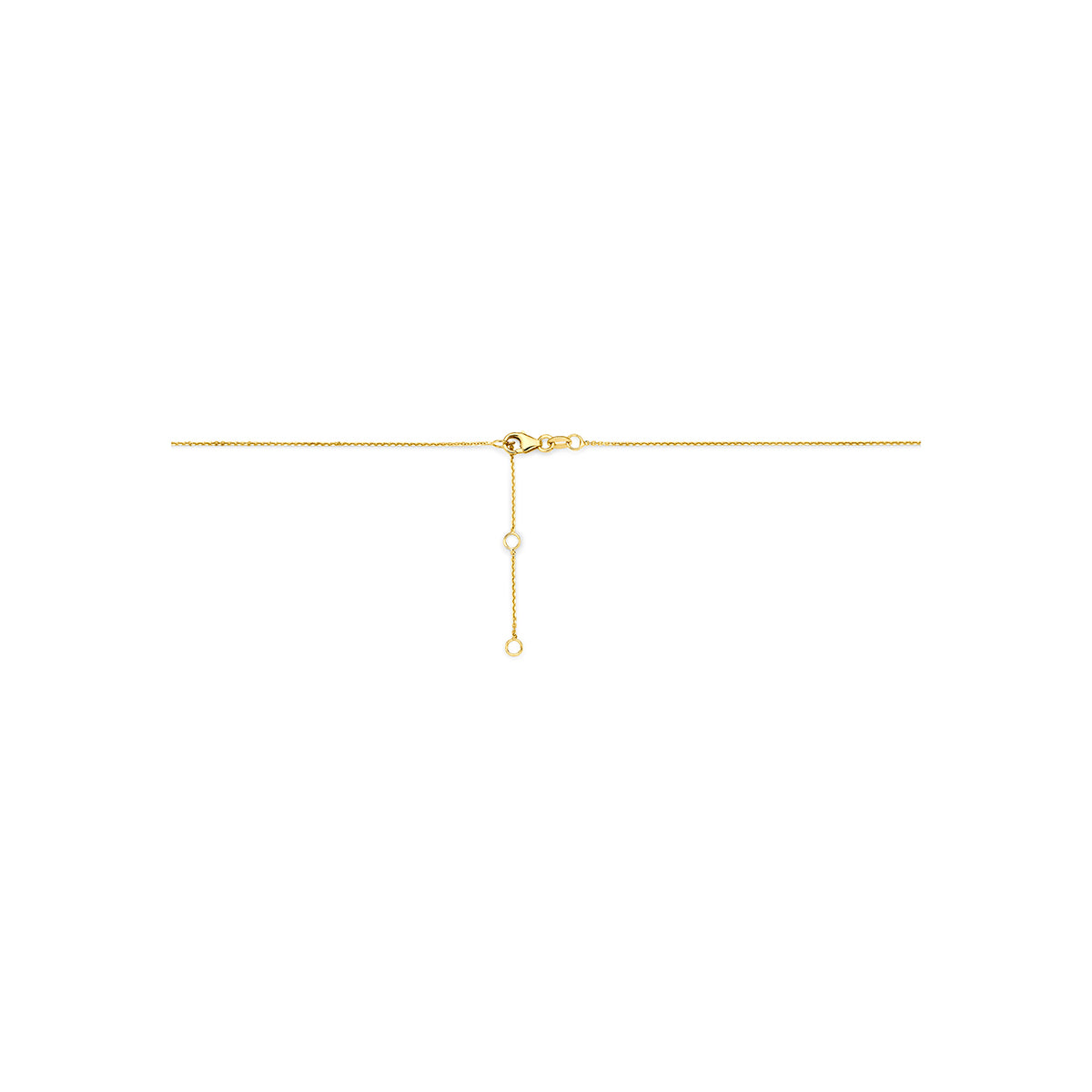 9k: collier balkje 40 - 42 - 44 cm 9K geel - blok/staaf/buis/driehoek