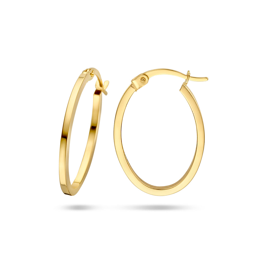 oorringen buis 1,5 mm 14K geelgoud - ovaal