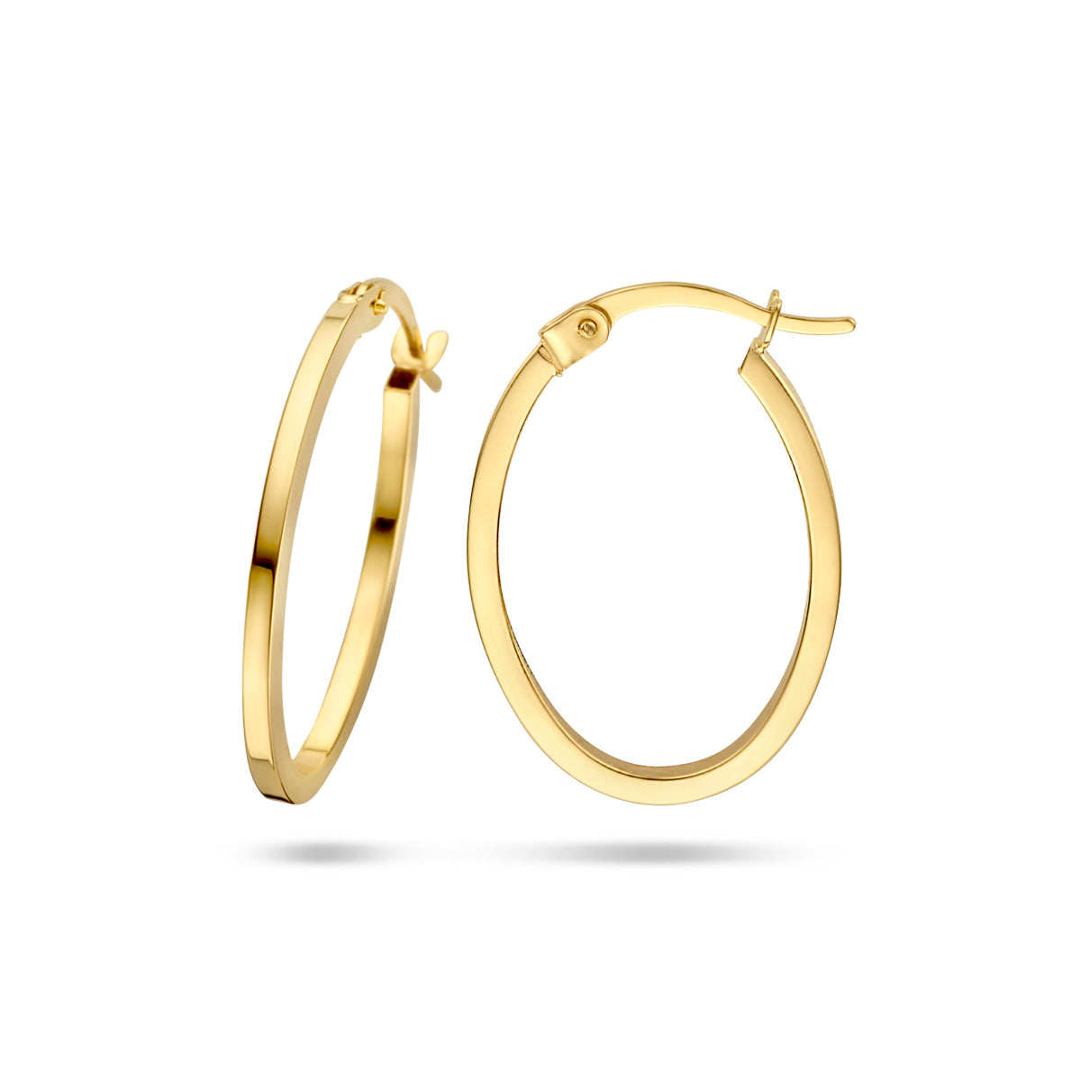 oorringen buis 1,5 mm 14K geelgoud - ovaal