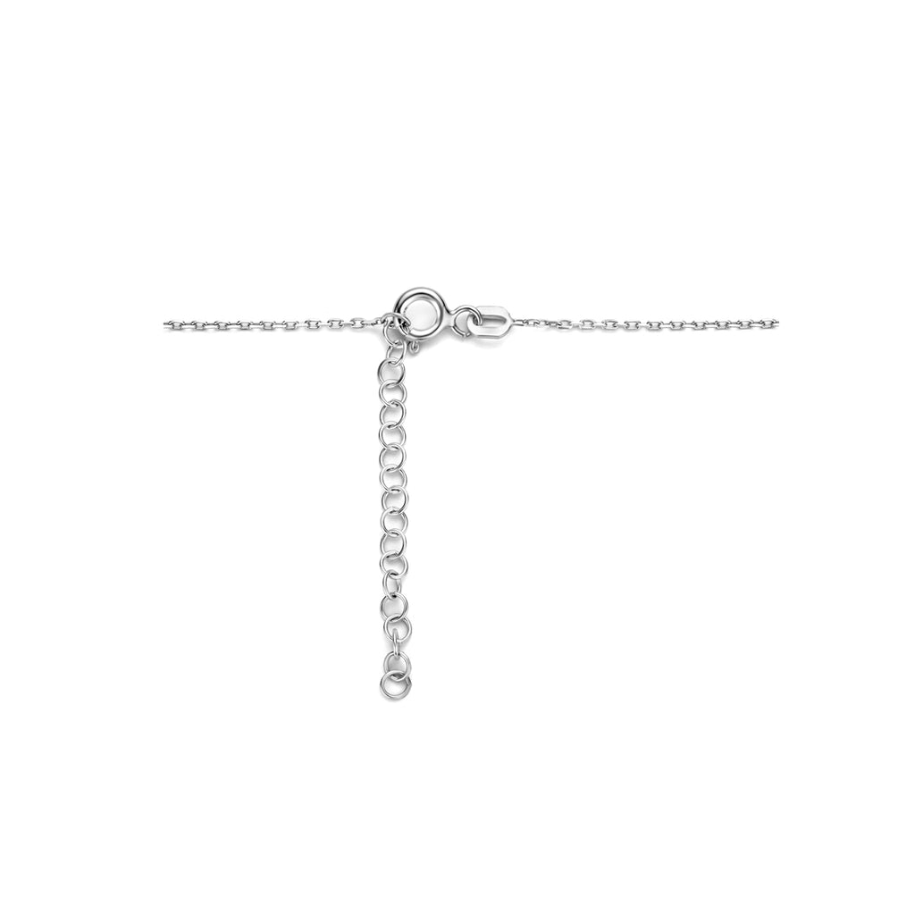 Halskette Spacer Zirkonia 42 - 45 cm Silber rhodiniert