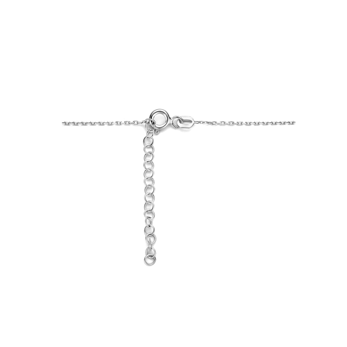 Halskette Spacer Zirkonia 42 - 45 cm Silber rhodiniert